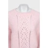 Вязаный свитер розового цвета