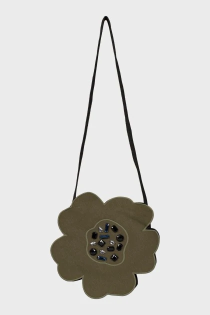 Текстильная сумка в виде цветка с биркой