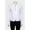 Біла блуза з V-подібним вирізом