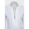 Белая блуза с V-образным вырезом