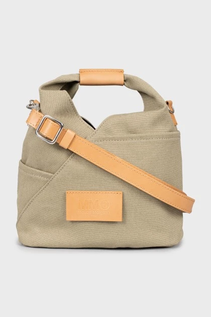 Текстильна сумка-кроссбоді зеленого кольору