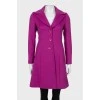 Вовняне пальто фіолетового кольору