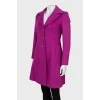 Шерстяное пальто фиолетового цвета