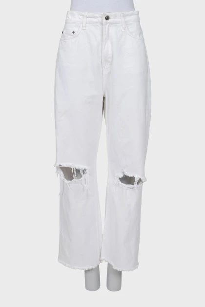 Белые джинсы палаццо