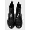 Кожаные ботинки челси черного цвета