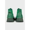 Комбинированные ботинки зеленого цвета