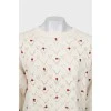 Кашеміровий светр декорований квітами