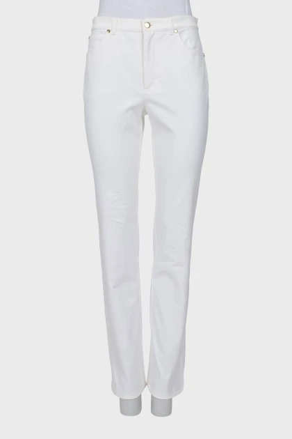 Прямі джинси білого кольору