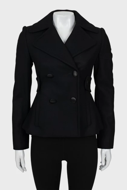 Укороченное пальто черного цвета