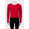 Укороченный свитер красного цвета