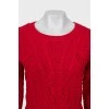 Укороченный свитер красного цвета