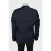 Мужской шерстяной пиджак синего цвета