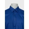 Мужская рубашка на кнопках синего цвета