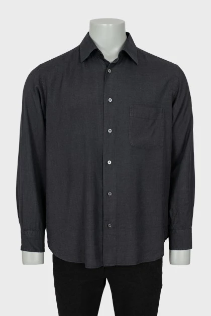 Мужская рубашка серого цвета с карманом