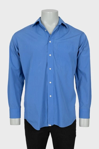 Мужская классическая рубашка синего цвета