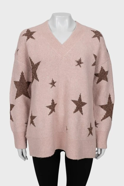 Вязаный свитер со звездами
