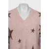 Вязаный свитер со звездами
