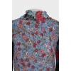 Блуза в цветочный принт с завязками