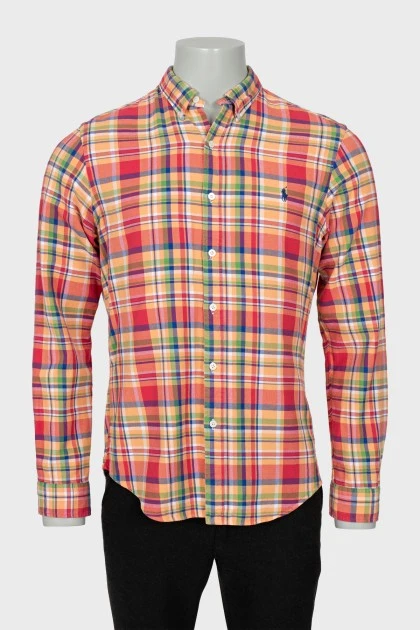 Мужская клетчатая рубашка комбинированного цвета