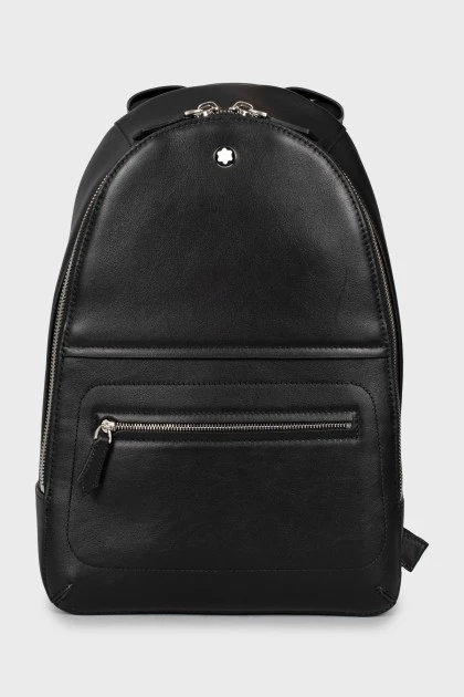 Шкіряний рюкзак чорного кольору