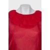 Прозрачная блуза красного цвета