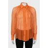 Полупрозрачная блуза оранжевого цвета