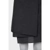 Шерстяная юбка с контрастным поясом