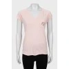Розовая футболка удлиненный сзади