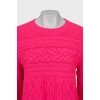Шерстяной свитер ярко-розового цвета