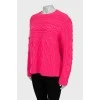 Шерстяной свитер ярко-розового цвета