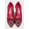Кружевные туфли розового цвета