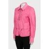 Шкіряна куртка рожевого кольору
