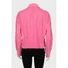 Шкіряна куртка рожевого кольору
