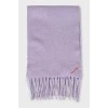 Фиолетовый шарф с бахромой