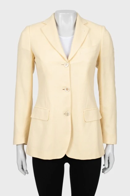 Кашемировый пиджак светло-желтого цвета