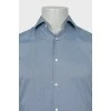 Мужская приталенная рубашка голубого цвета