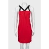 Червона сукня міні з кишенями
