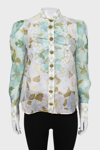 Блуза из шелка и хлопка с биркой