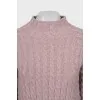 Рожевий светр із об'ємними рукавами