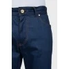 Чоловічі прямі джинси темно-синього кольору