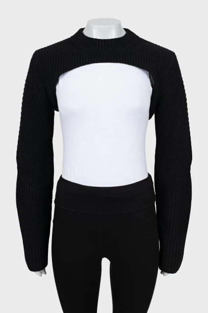 Укорочений светр чорного кольору
