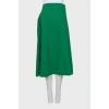 Зеленая юбка миди с завязками