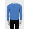 Укороченный свитер синего цвета
