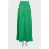 Зеленая юбка макси в складку