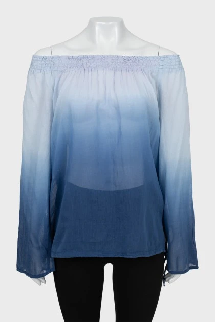 Прозрачная блуза в принт-градиент