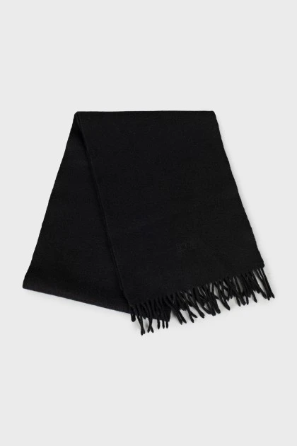 Чорний шарф із вовни та кашеміру