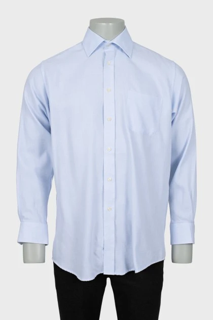 Мужская рубашка голубого цвета с карманом