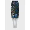 Облегающая юбка карандаш в цветочный принт