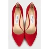 Замшеві туфлі-човники червоного кольору