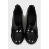 Кожаные черные туфли на блочном каблуке